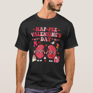 Groovy Happy Valentine s Day Kidney Urology Black T-Shirt