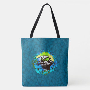 Groovy Hawaiian Surfer 1960s Retro Beach Bag