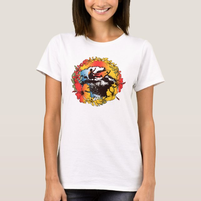 Groovy Hawaiian Surfer 1960's Retro Graphic Tee (Front)