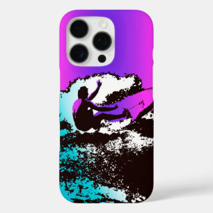 Groovy Hawaiian Surfer 1960s Retro Graphic Violet iPhone 16 Pro Case