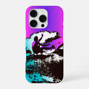 Groovy Hawaiian Surfer 1960s Retro Graphic Violet iPhone 16 Pro Case