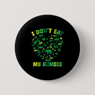Groovy Heart Vegetarian I Don't Eat My Homies Vega 6 Cm Round Badge