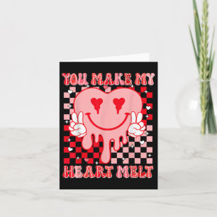 Groovy Heart You Make My Heart Melt Valentines Day Card