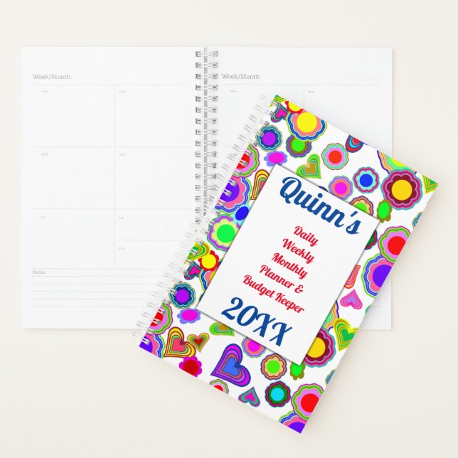 Groovy Hearts and Flowers Planner (Display)