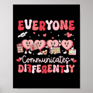 Groovy Hearts Everyone Communicates Differently Va Poster
