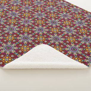 Groovy Heavenly Flower Power Sherpa Blanket