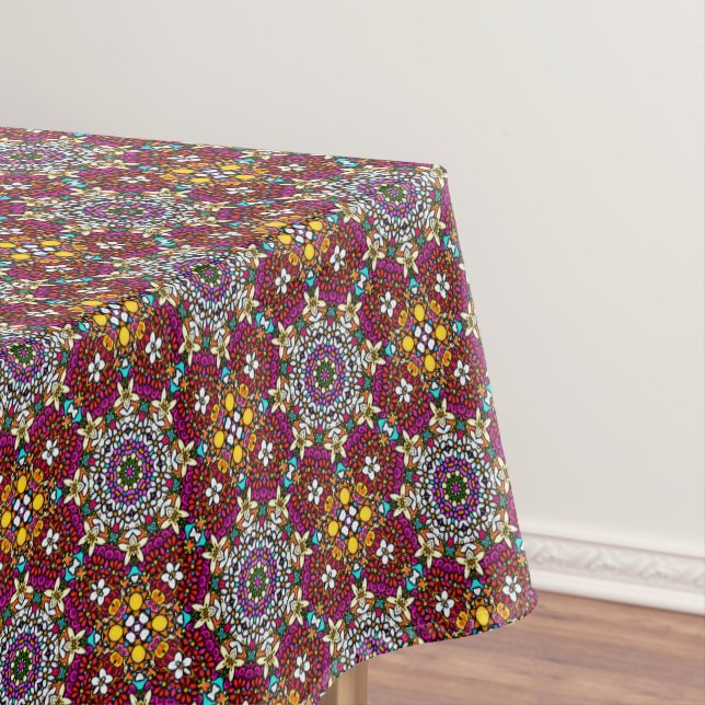 Groovy Heavenly Flower Power Tablecloth (In Situ)