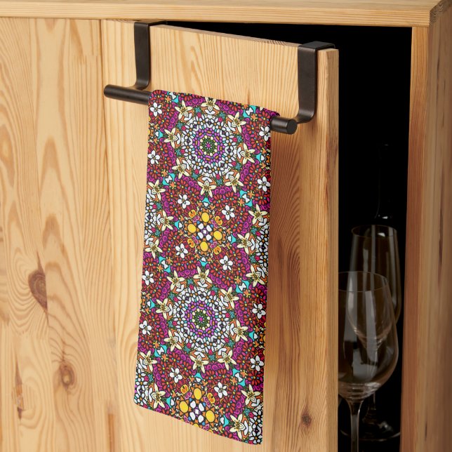 Groovy Heavenly Flower Power  Tea Towel (Thirds Fold)