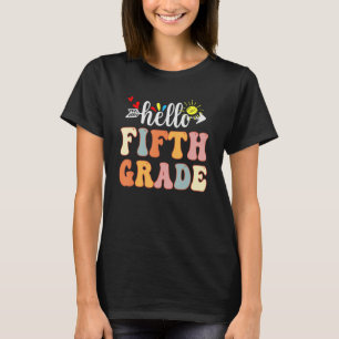 Groovy Hello 5th Grade Back To School Teacher Kid T-Shirt