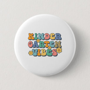 Groovy Hello Kindergarten Vibes Retro Teacher Ck T 6 Cm Round Badge