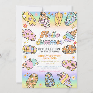 Groovy Hello summer , pool party  Invitation