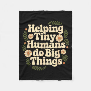 Groovy Helping Tiny Humans Big Illustration Fleece Blanket