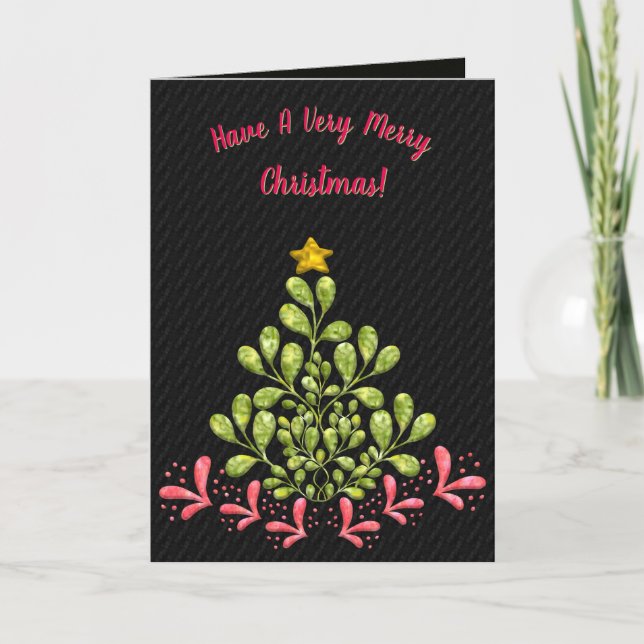 Groovy Herb-y Christmas Personalised Holiday Card (Front)