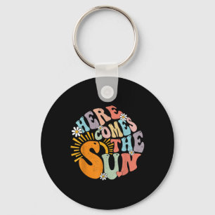Groovy Here Comes The Sun Flower Summer Family Vac Key Ring