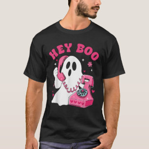 Groovy Hey Boo Cute Ghost Funny Halloween Mens Wom T-Shirt