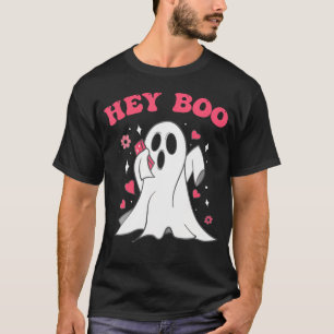 Groovy Hey Boo Cute Ghost Halloween T-Shirt