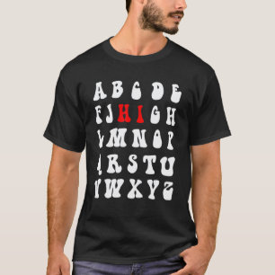 Groovy Hi Alphabet Back To School Pre K Kindergart T-Shirt