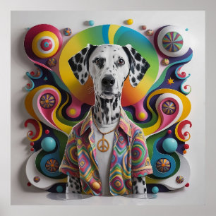 Groovy Hippie 60s Dalmatian Poster