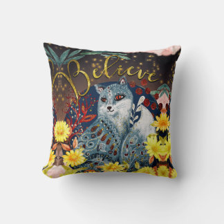 Groovy Hippie Boho Cat Believe Words-in-art Cushion