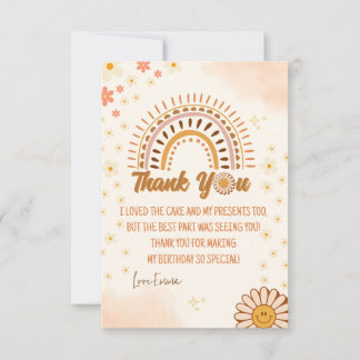 groovy hippie Bright & Stylish birthday Thank You 