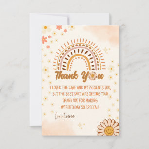 groovy hippie Bright & Stylish birthday Thank You  Card