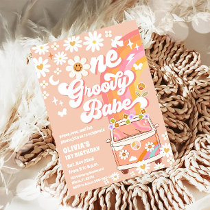 Groovy Hippie First Birthday Invitation