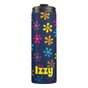 Groovy Hippie Flower Custom Name Thermal Tumbler