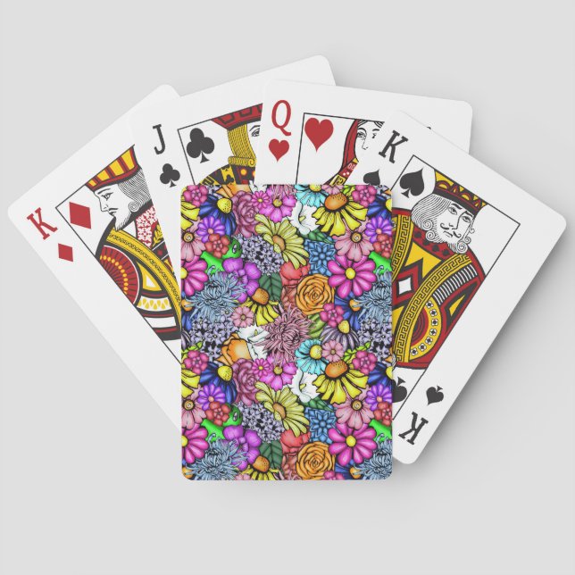 Groovy Hippie Flowers  Playing Cards (Back)