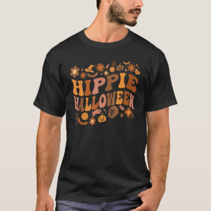 Groovy Hippie Halloween Vibes Costume Retro Ghost  T-Shirt
