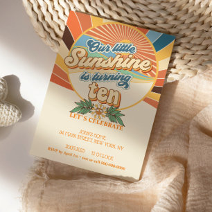 Groovy hippie invitation 10th birthday bohemian