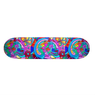 groovy hippie love skateboard