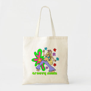 Groovy Hippie Mom Psychedelic flowers Tote Bag
