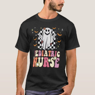 Groovy Hippie Paediatrics Nurse Ghost Retro 70s 80 T-Shirt