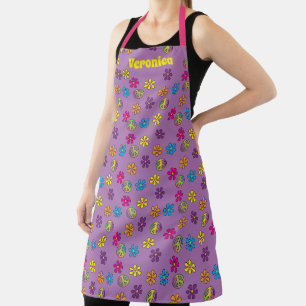 Groovy Hippie Peace and Flower Shower Apron