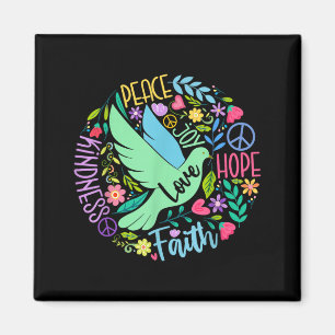Groovy Hippie Peace Hope Love Peace Bird World Magnet
