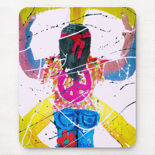 Groovy Hippie Peace Sign Mouse Mat (Front)