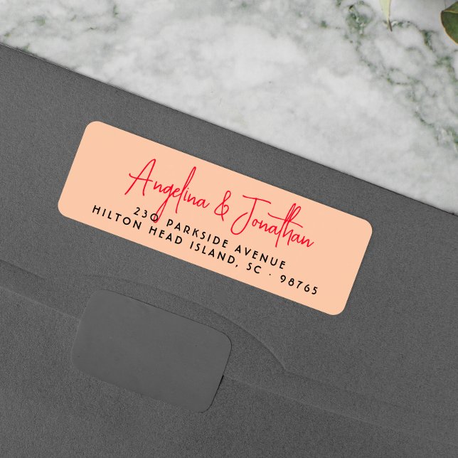 Groovy Hippie Retro Calligraphy Return Address (Return Address Label Mock-up)