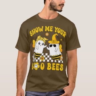 Groovy Hippie Show Me Your Boo Bees Boo Ghost Hall T-Shirt