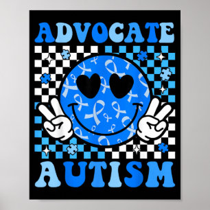 Groovy Hippie Smile Advocate Autism Awareness Men Poster