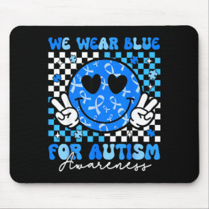 Groovy hippie smile autism awareness men women kid mouse mat