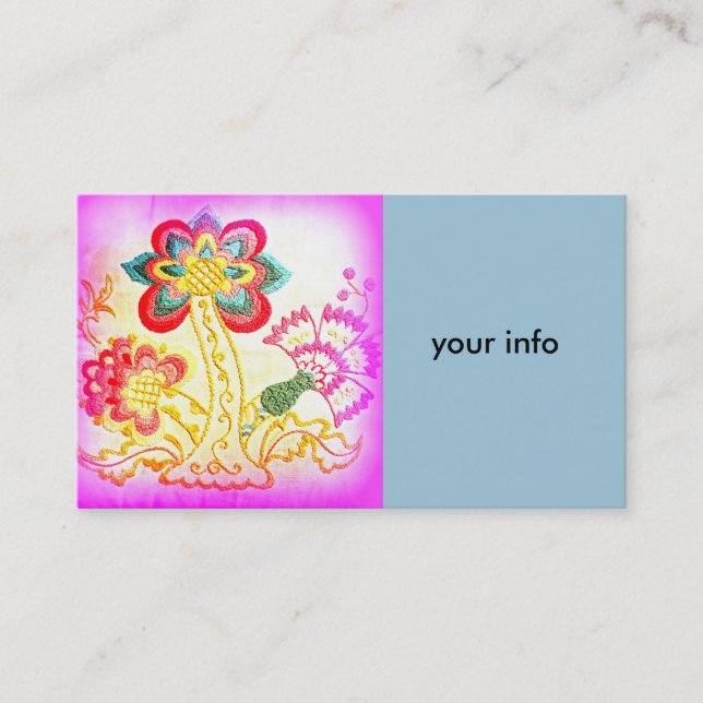 groovy hippie-style palm tree business cards (Front)
