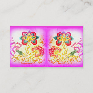 groovy hippie-style palm trees business card
