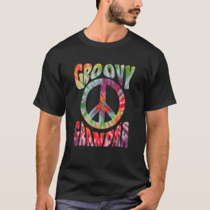 Groovy Hippie Tie Dye Vintage Peace Sign Groovy Gr T-Shirt