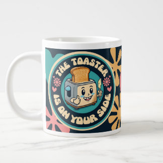Groovy hippie toaster thumbs up optimism large coffee mug