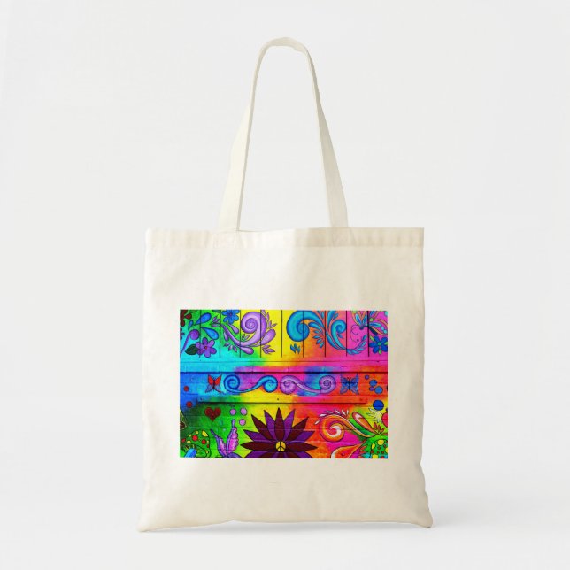 groovy hippie tote bag (Front)