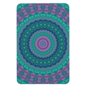 Groovy Hippie Trippy Colourful Jewel Tone Mandala Magnet