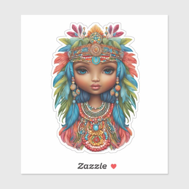 Groovy Hippy Girl Sticker Custom-Cut Vinyl Sticker (Sheet)