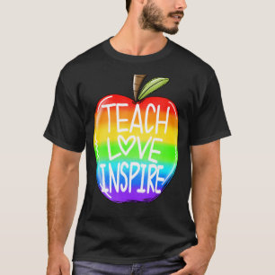 Groovy Hippy Teacher Be Kind Teach Love Inspire El T-Shirt