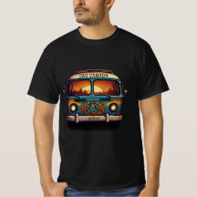 Groovy Hippy Van design Retro Peace and Love