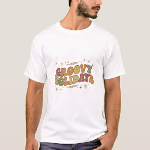 Groovy Holidays Retro T-Shirt: Vintage 70s Christm T-Shirt
